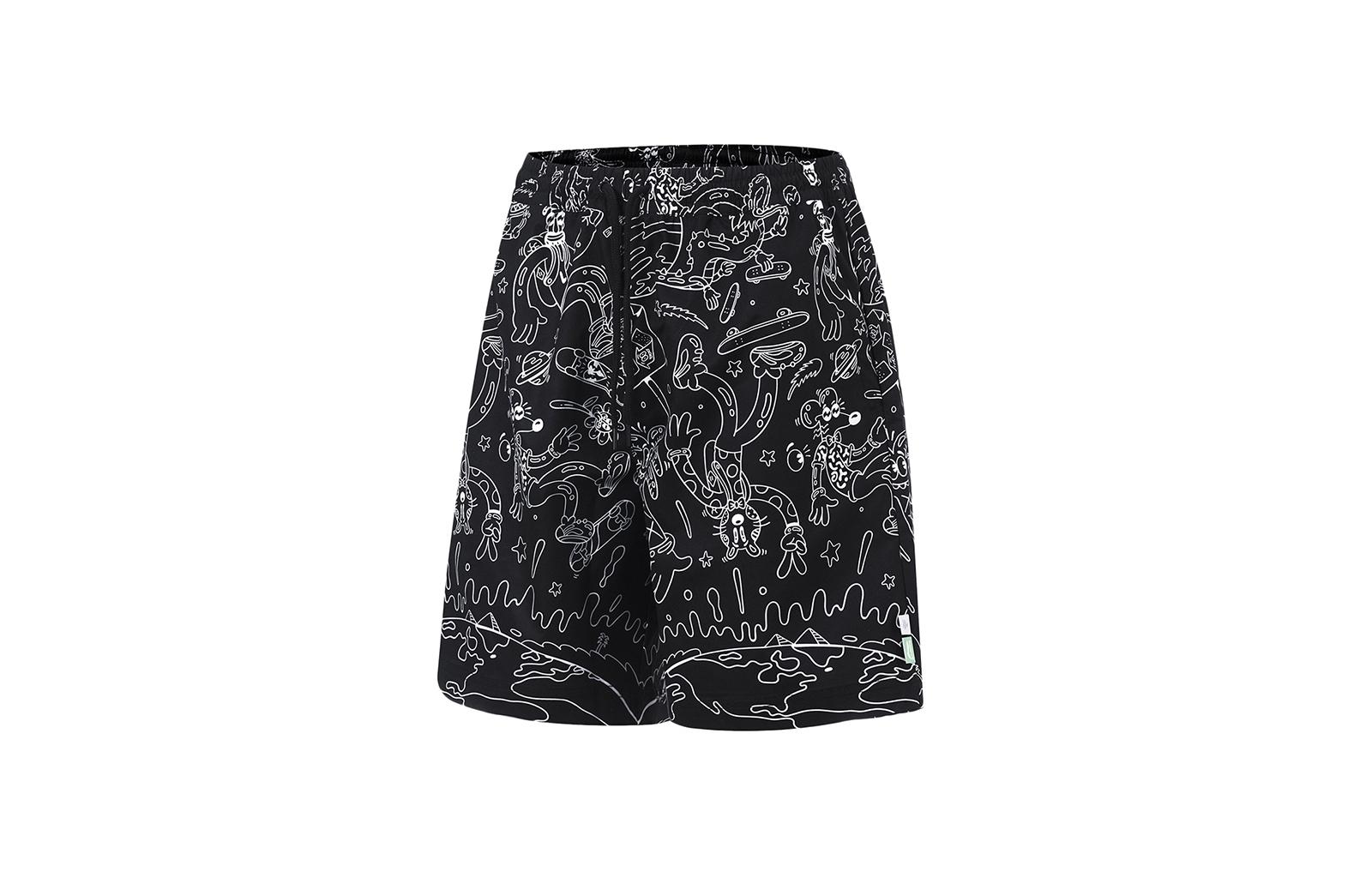 Li Ning Sports Shorts Men s Black White AKST053-1 S