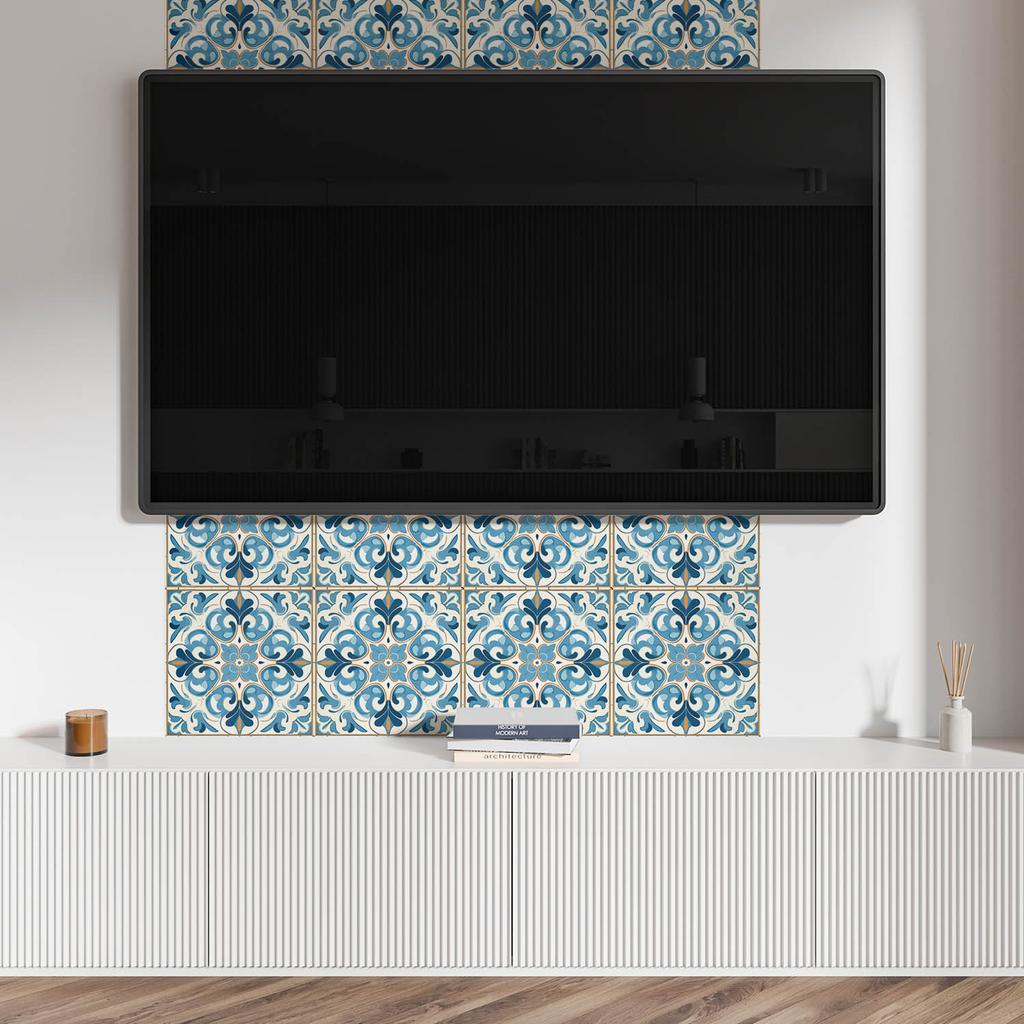 Winylowy Panel Ozdobny Z Grafiką Do Kuchni Lub Łazienki 120X60 Cm Wzór Roślinny W Symetrii