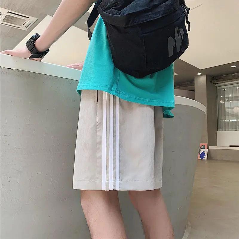 Men's All-match Beach Pants Summer Straight Outer Wear Five-point Pants Solid Color Loose Breathable Soft Skin-friendly Casual Shorts