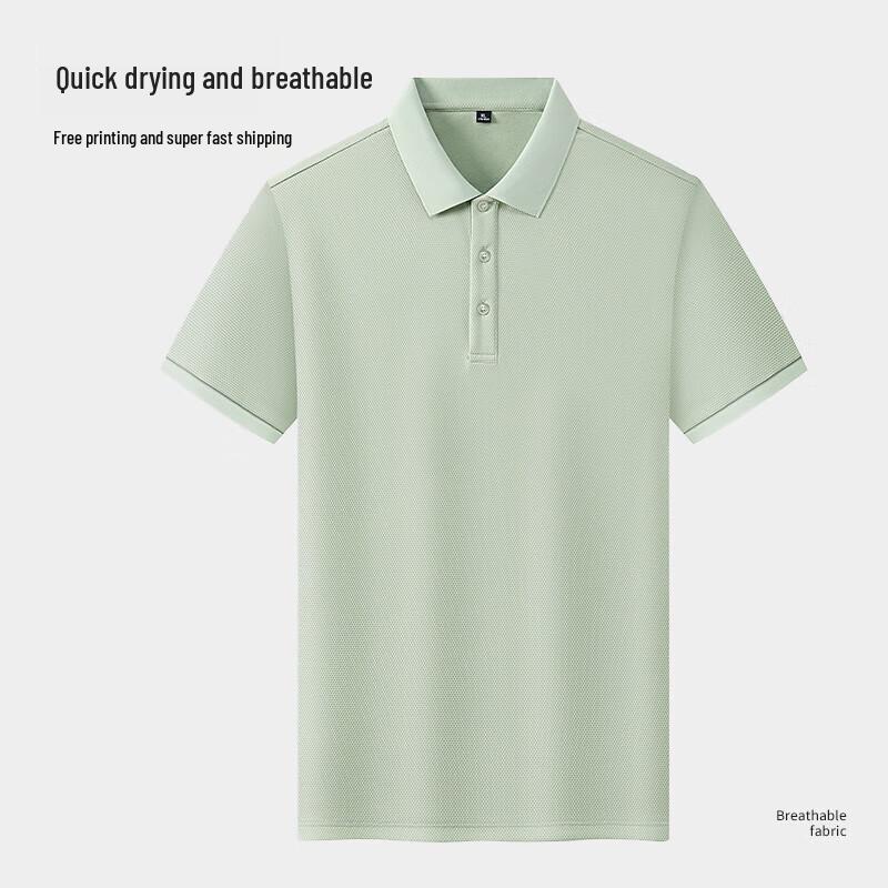 QIANYIYANG Ice Silk Breathable Short Sleeve Polo T-Shirt L