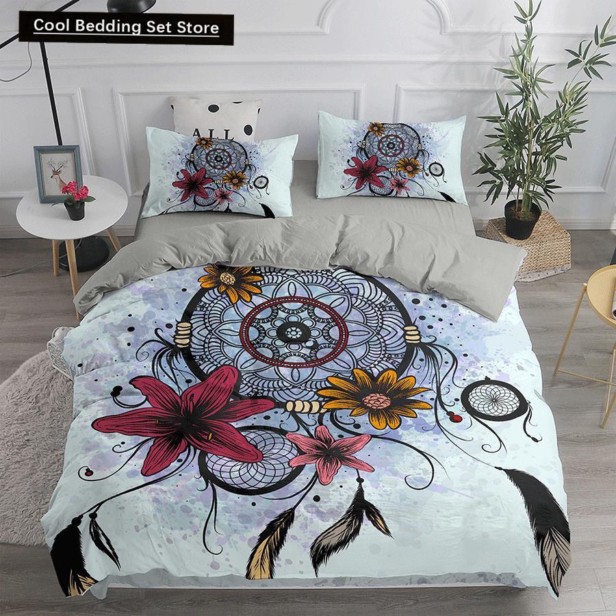 Dream Catcher Bedding Set Elegant Bohemian Duvet Cover Queen Twin Full Ethnic Quilt Cover Single Double King Comforter Bed Cover