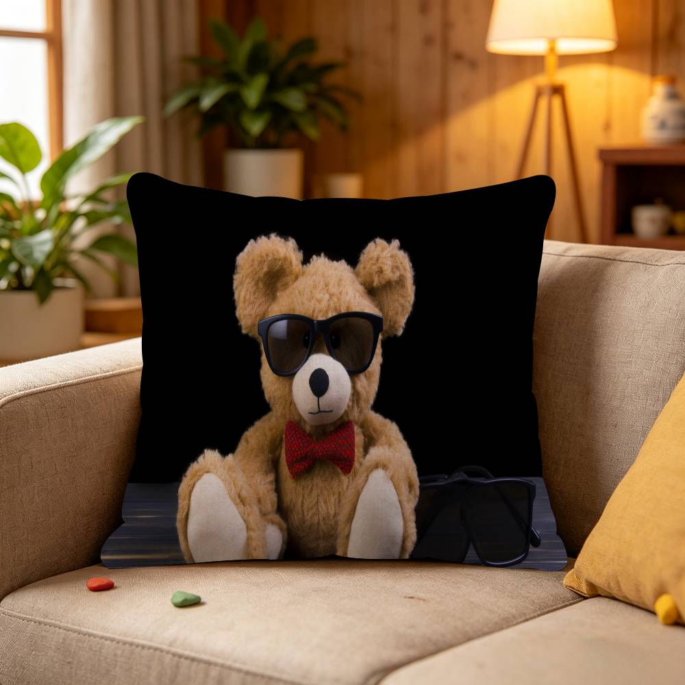 1 STuks Mode Gentleman Beer Kussenhoes Auto Plaid Kussenhoes Voor Bank Auto Kerstcadeau 45x45cm
