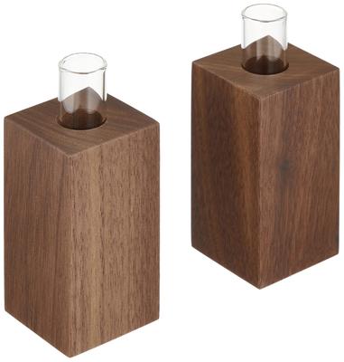 Kamidana No Sato Modern Shinto Shrine Furniture Walnut Sakaki Stand Pair