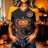Women's Short Sleeve Halloween Graphic T-Shirt Casual Tee for Costume Party