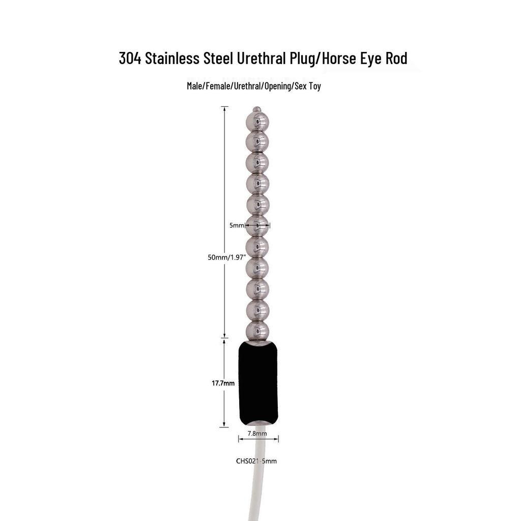 Chaqu Electric Shock Stainless Steel Urethral Beaded Rod for Alternative Play