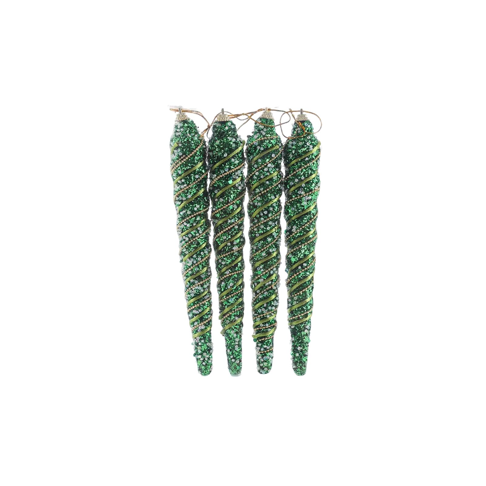 

21cm 4pcs Plastic Christmas Ice Box With Colored Threaded Christmas Tree Pendant Decoration Christmas Decoration One Size зелёный