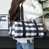 Women's Fashionable Hand-held Armpit Bag Plaid Out for Fun Leisure Travel Bag Short Distance Outdoor Picnic Storage Bag