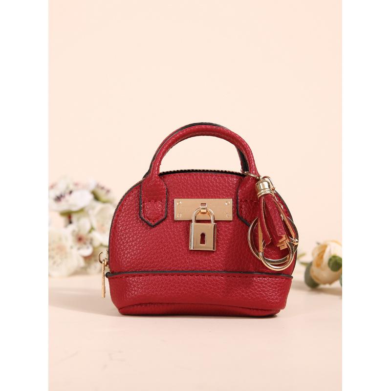 Chic Mini Coin Purse with Keychain - Korean Style