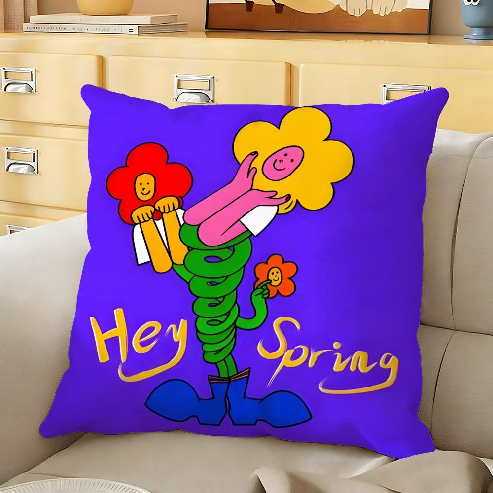 Vibe Retro Dopamine Cushion Cover Soft Durable Reversible Pillow Cover Home Car MultiScene Daily Comfort Pillowcase