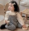 Icyrain Girls Gingham Lace-Hem Salopette Overalls, 80 Cm (Single Item)