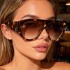 Vintage Oversized Print Sunglasses WomenNew Fashion Oval Hip Hop Sun Glasses Ladies Sexy Elegant Eyewear Leopard Gradient Shades