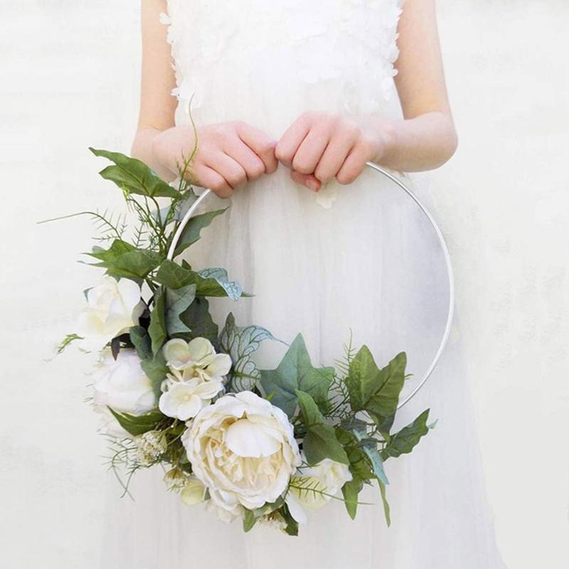 12" Metal Flower Hoop for Dream Catchers DIY Craft Wall Decor Wreath Rings Wreath Hoop for Wedding Party Decoration