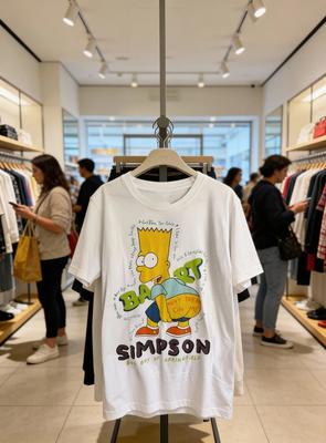 The Simpsons Bart Simpson Heavy Cotton White All Size T Shirt NWT Unisex T-Shirt