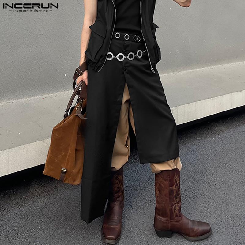 

INCERUN Мужская унисекс юбка нестандартной формы с пуговицами