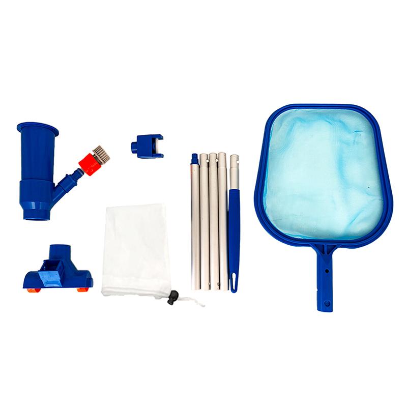 1pcs Handheld Pool Vacuum Cleaner Portable Pool Bottom Cleaning Tool Kit With Extension Pole Storage Bag Brush Head Scooping Net