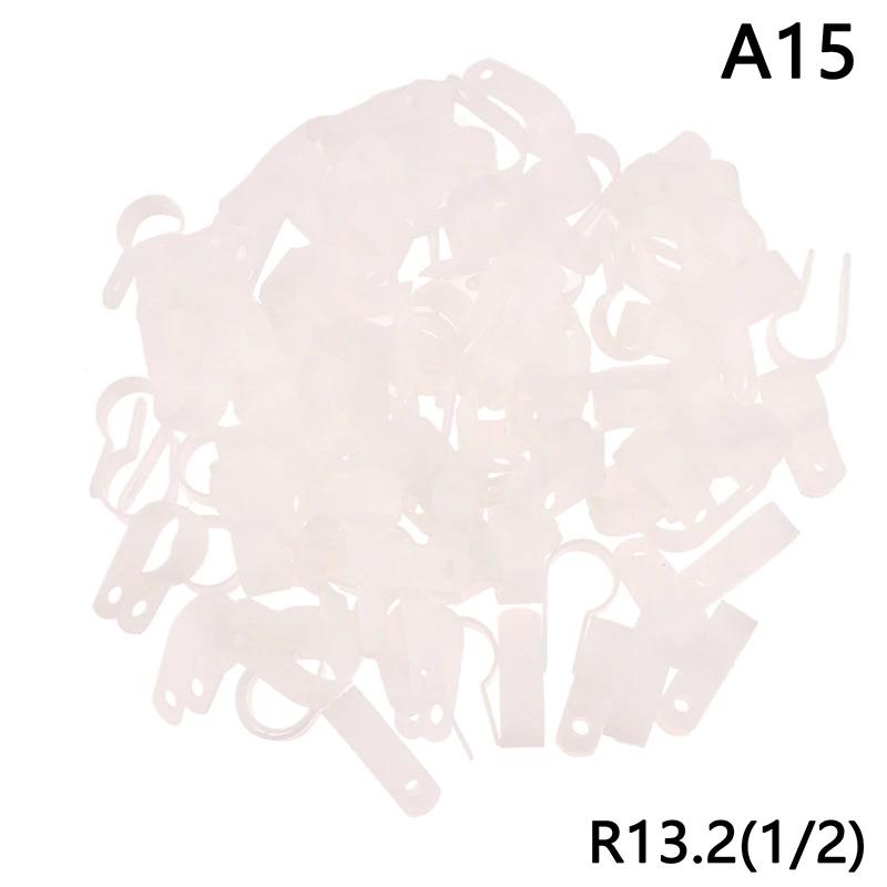 100Pcs/Pack U-Type R-Type Nylon Clamp Cable Clips Plastic Hose Fasteners Mount Fix Hardware Electrical Fitting Wire Management