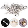 200Pcs Pearl Screw Eye Peg Pin Pendant Connector Screw Spike DIY Making Jewelry Accessorysilver