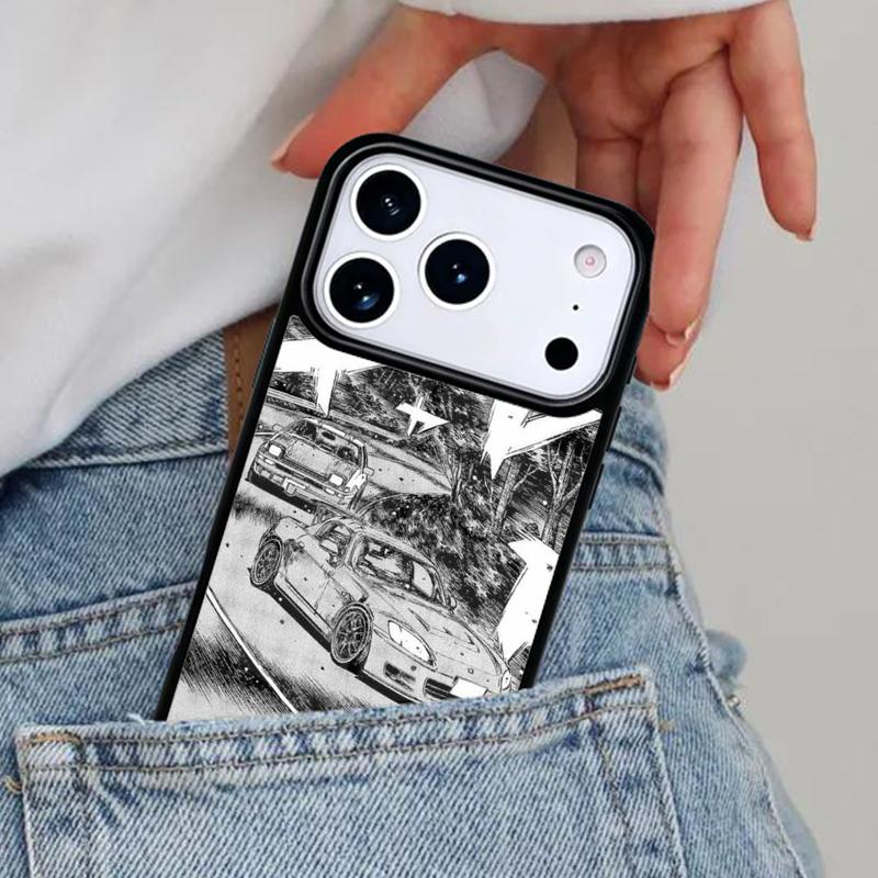 I-nitial D car Japan Phone Case for iPhone 16e 15 14 13 12 17 Pro Max Plus Air 17pro Cover Coque