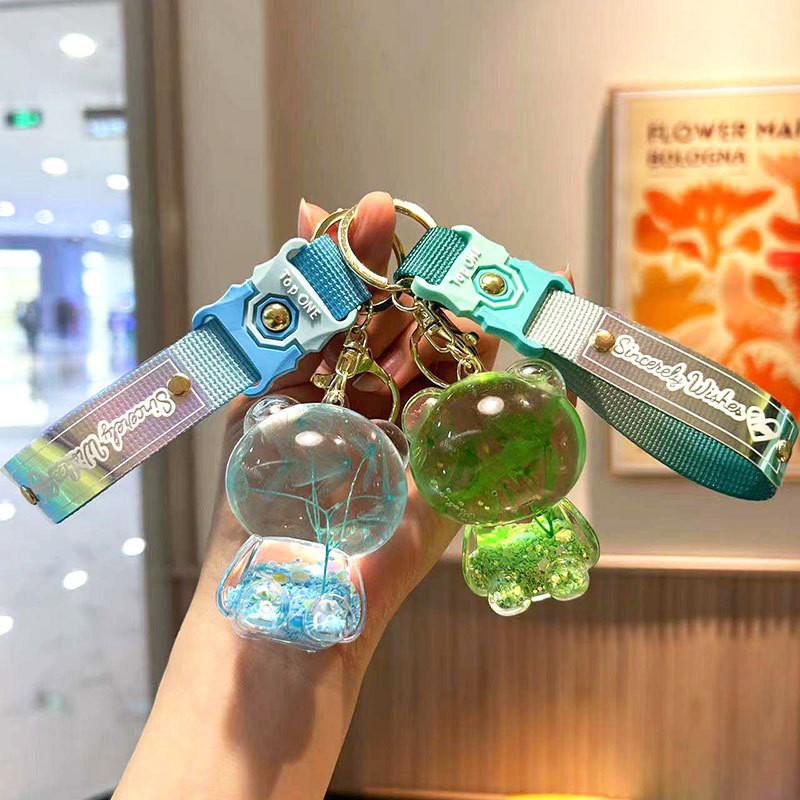 Cute Sakura Acrylic Bear Keychain Brighten Up Your Bag Or Keys Car