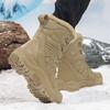 Men's Snow Boots Mens Winter Boots Retro Combat Boots Anti Slip Wear-resistant Outdoor Boots Outdoor Waterproof Boots