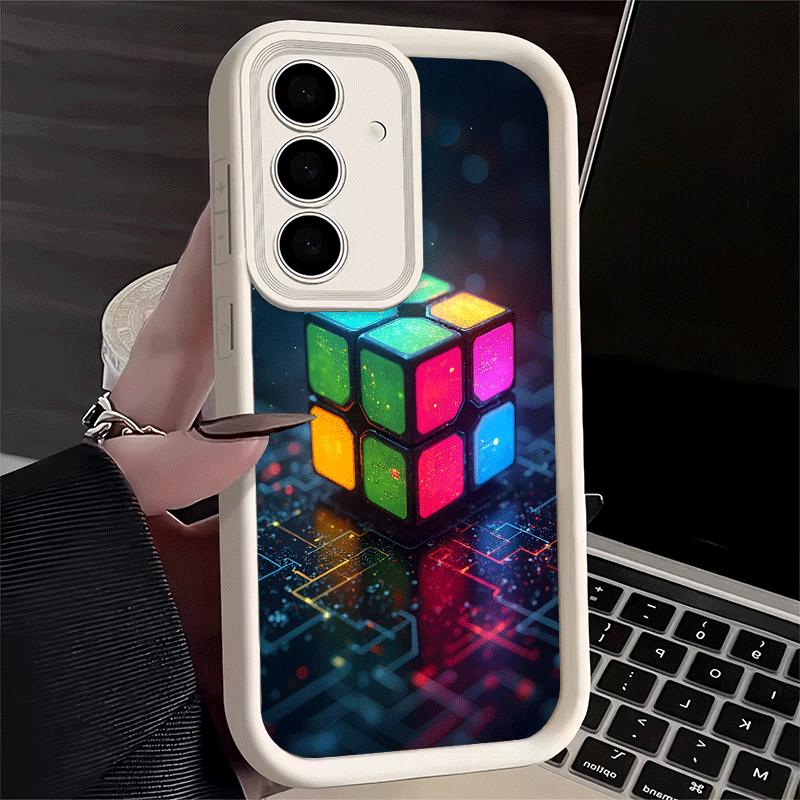 Phone Case for Samsung Galaxy S26 S25 Ultra S24 FE Rubik Cube Formula Spoofs Math Shell S23 Plus S22 + S21 S20 5G Soft Silicone