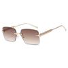 Fashion Retro Square Sunglasses Women Luxury Designer Vintage Style Chic Frameless Metal Small Rectangle Eyewear Trendy