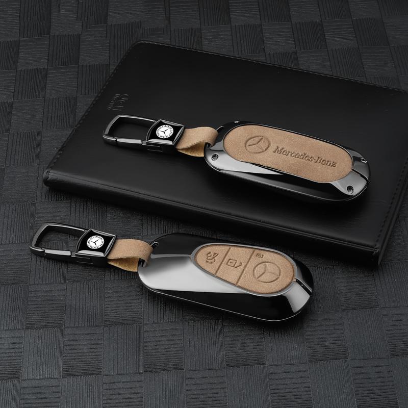 ECD5 2025 New Suede Car Key Case Cover Shell Fob For Mercedes Benz C S Class W206 W223 S350 C260 C300 S400 S450 S500 Protector Access