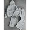 Men's Spring and Autumn Sweatshirt Set, Classic Letter Pattern Printed Hoodie with Drawstring and Casual Drawstring Sweatpants