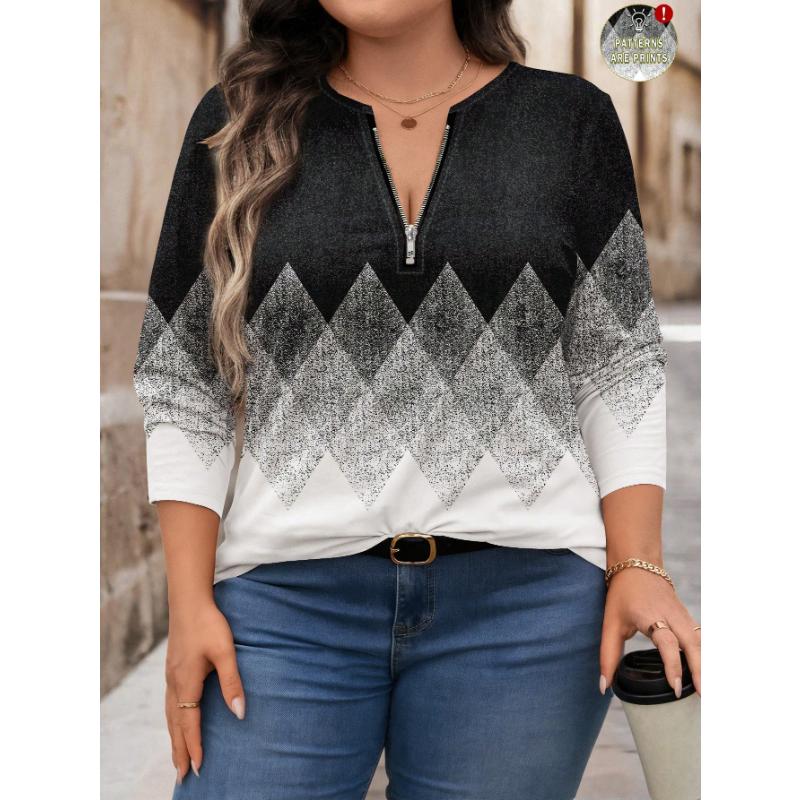 Damen Casual Rot Weiß Blau Gestreifter Druck Lockerer Schnitt Rundhalsausschnitt Langarm T-Shirt Damen Langarm Oberteile Rotes und Blaues Oberteil Herbstoberteile