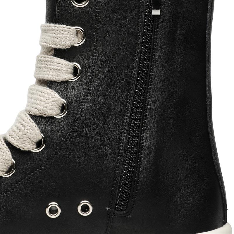 Niche Brand Original Design New Street Style Boots For Men's Black White Matching Height Increasing Shoes Teenagers Daily Dress