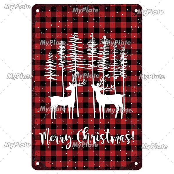 [MyPlate] 2023 Merry Christmas Metal Sign Gift Vintage Plaque Tin Sign Cafe Decor  Home Bar Sign Wall Sticker JOY Poster Gift