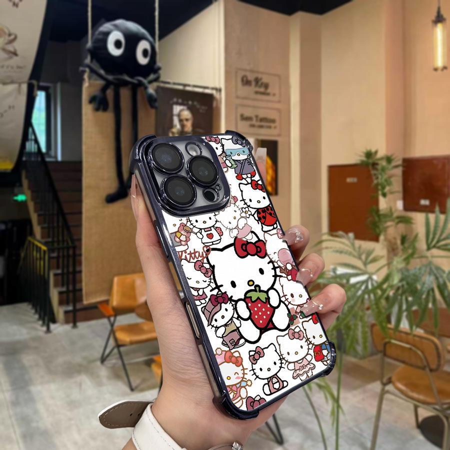 Sanrio Electroplated Black Phone Case, Compatible with Apple 14PM