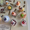 2025 Trendy Summer Resin Cartoon Strawberry Cake Ice Cream Cherry Fruit Ring Vintage Y2K Harajuku Cute Goth Jewelry Accessories