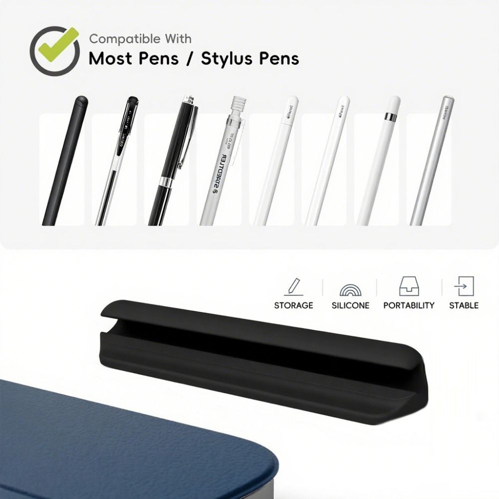 Portable Silicone Pencil Holder Self-Adhesive Flexible Tablet Stylus Pencil Case Multifunctional Solid Color Pen Clip