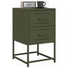 VidaXL Bedside Tables 2 Pcs Black Olive Green 36x39x60.5 Cm Steel, Cabinet, Side Cabinet, Phone Stand, Table of 846467