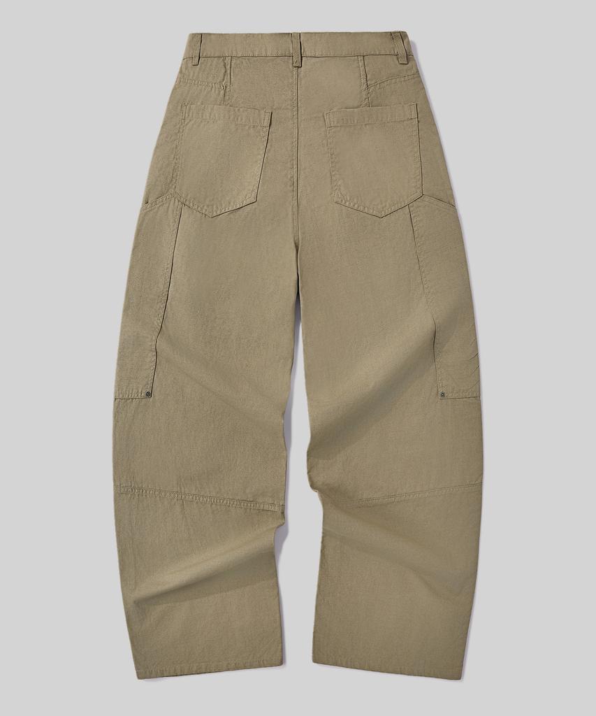 Beodeonteu Utility Side Big Pocket Wide Pants [Beige]