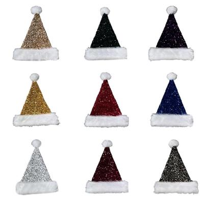 Chapéu de Papai Noel de Natal com Lantejoulas Incrustadas Capuz para Festa de Ano Novo Cosplay
