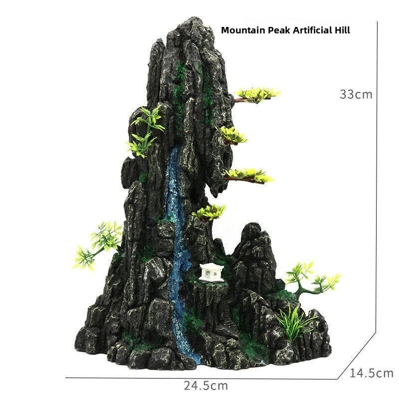 Aquarium Decorative Scenery Rocks Fish Tank Turtle Shrimp Hideout Artificial Mountain Pet Fish Tank Decoration Accessories