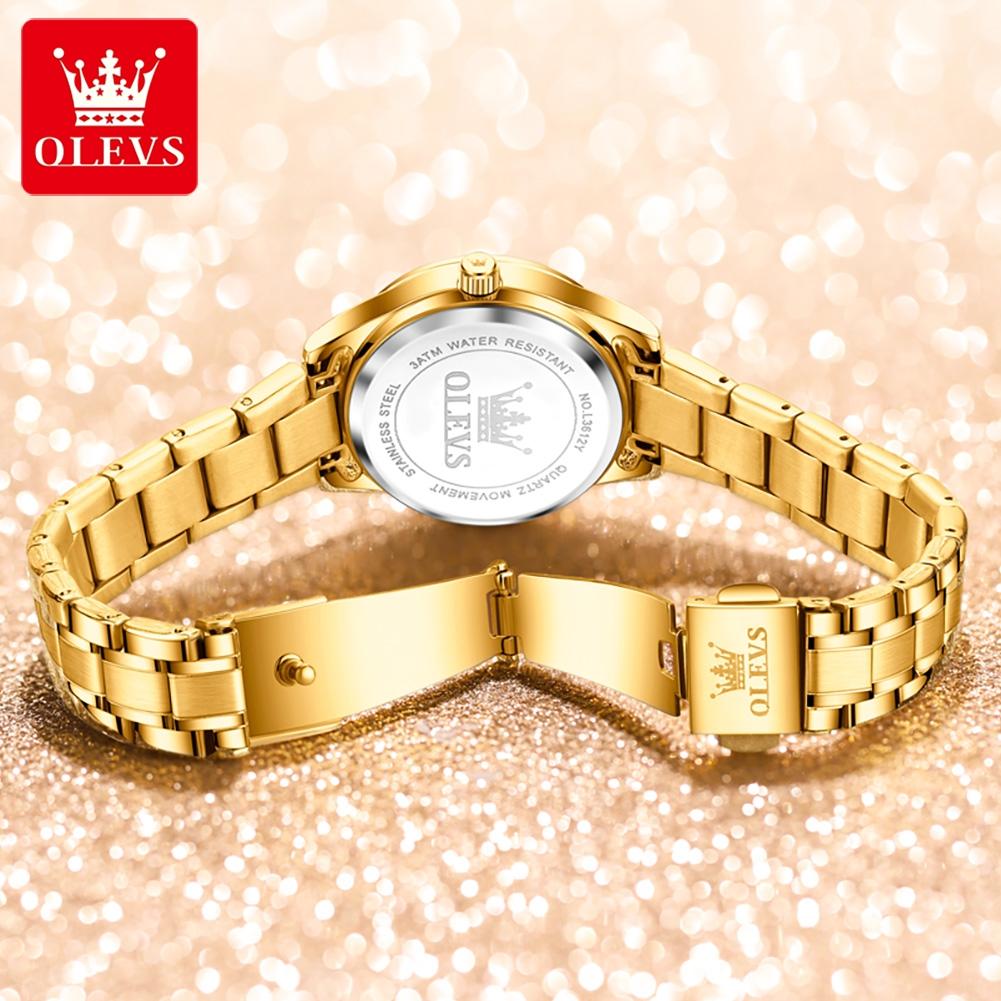 OLEVS Womens Wrist Watch Business Fashion Watches Stainless Stee Watch Bands Quartz Watch For Woman Waterproof Week Date Wristwatch