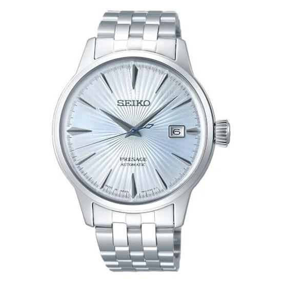Seiko Watch PRESAGE SARY161 Mens Wristwatch Japanese Made Mechanical Automatic (with Manual Wind) Date Calendar Equipped Cocktail Time Sky Diving (Ice