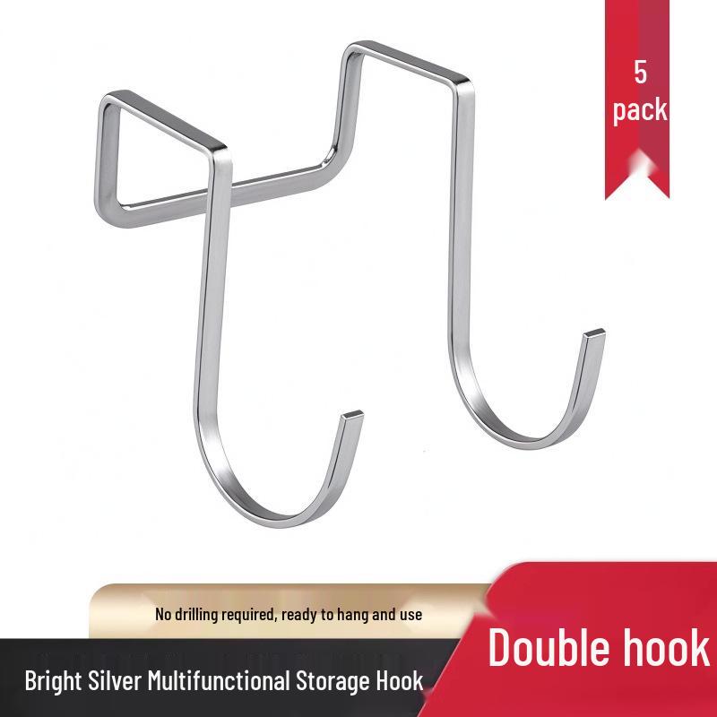 Hochwertiger, robuster S-Haken aus Edelstahl für die Aufbewahrung hinter der Tür – Bohrlos, Multifunktionaler Schrankhaken