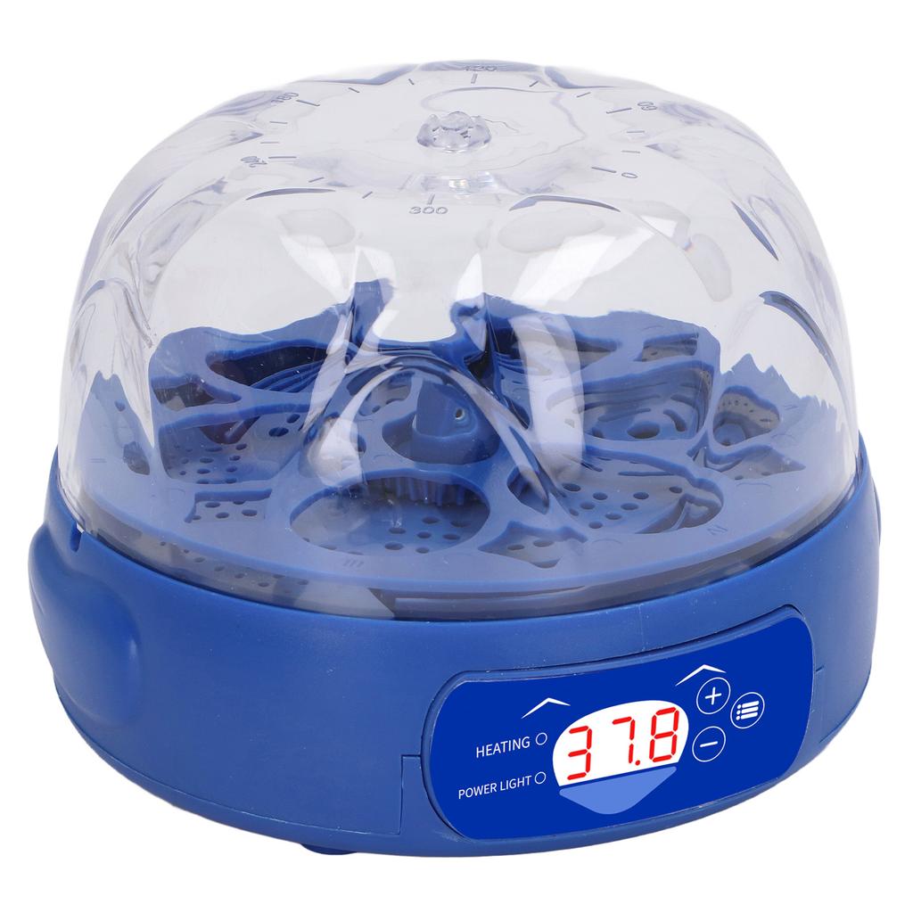 Eierinkubator 6 Eier 15W Blau mit automatischem Wender Eierkerze Display Temperaturregelung Geflügelbrutmaschine