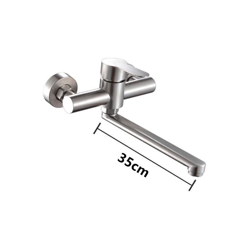 304 Stainless Steel Rotating Shower & Bathtub Faucet, Hot/Cold, Wall-Mounted, Concealed Installation.