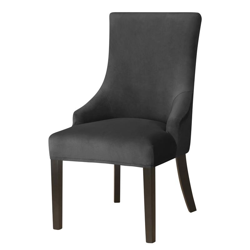 Velvet Elastic Dining Chair Cover Strech Spandex Chair Covers High Back Sloping Arm Chairs Slipcovers for Banquet Home Decor