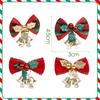 1/12Pcs Red Christmas Bow with Bell Xmas Tree Wreaths Hanging Pendant Mini Bowknot Ornament DIY Crafts Gift New Year Decorations