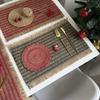 Ins Wind Paper Rope Woven Placemat, Color Matching Festive Christmas Decoration Mat Creative Paper Woven Jute Mixed Heat Insulation Table Mat