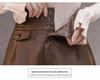 High-Waisted Coffee Leather Shorts for Women, 2024 Trendy Autumn/Winter A-Line Bootcut PU Pants, Perfect with Boots