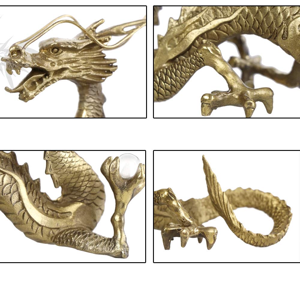 Golden Dragon for Good Crystal Ball Holding Gold Water 20 Mm Crystal Feng Shui Good Good Good Luck Feng 5 Dragon Five Zodiac Lucky Ward Off Auspicious