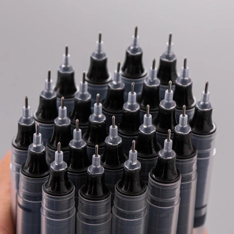 10pcs Rolling Ball Pens Quick Dry Ink, 0.5 mm Extra Fine Point Pens Liquid Ink Pen Rollerball Pens For Office School Stationery