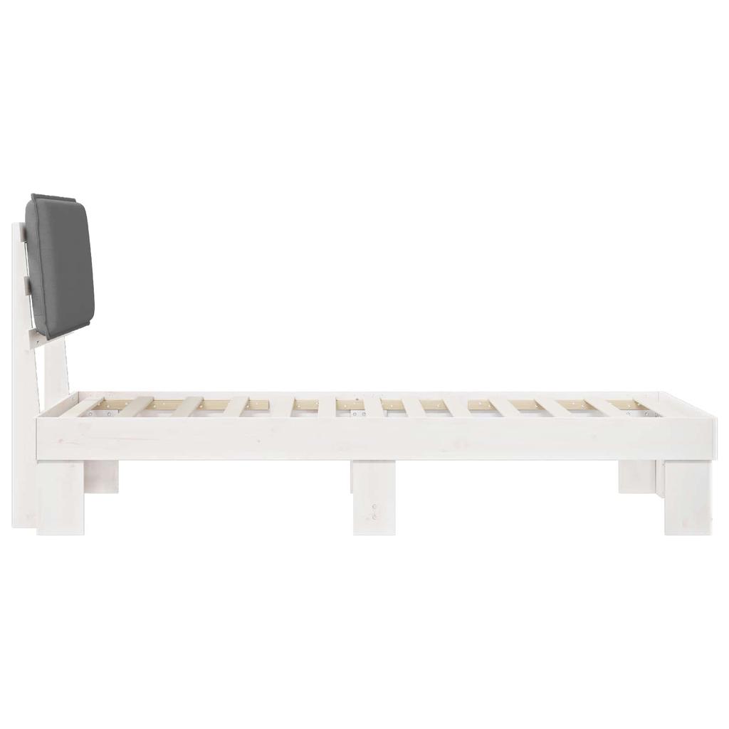 Bed Frame with Padded Headboard Light Grey 75 x 190 cm